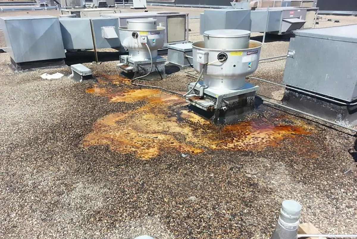 Rooftop grease containment system on a Salt Lake City restaurant roof